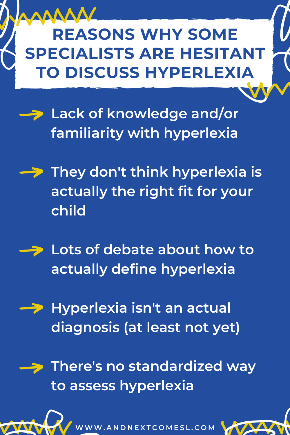 5 reasons why some specialists are hesitant to discuss hyperlexia