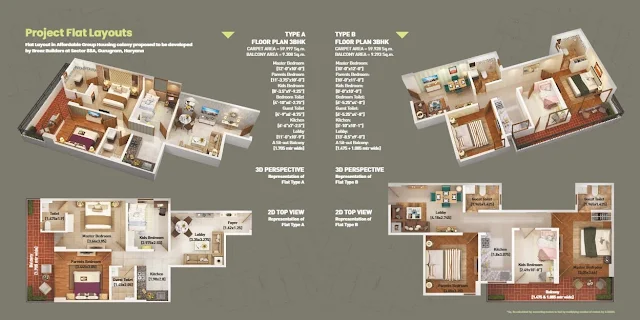 Breez Global Heights 88A 3BHK Floor Plans