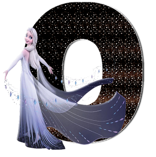 Abecedario con Elsa de Frozen con Vestido de Noche.