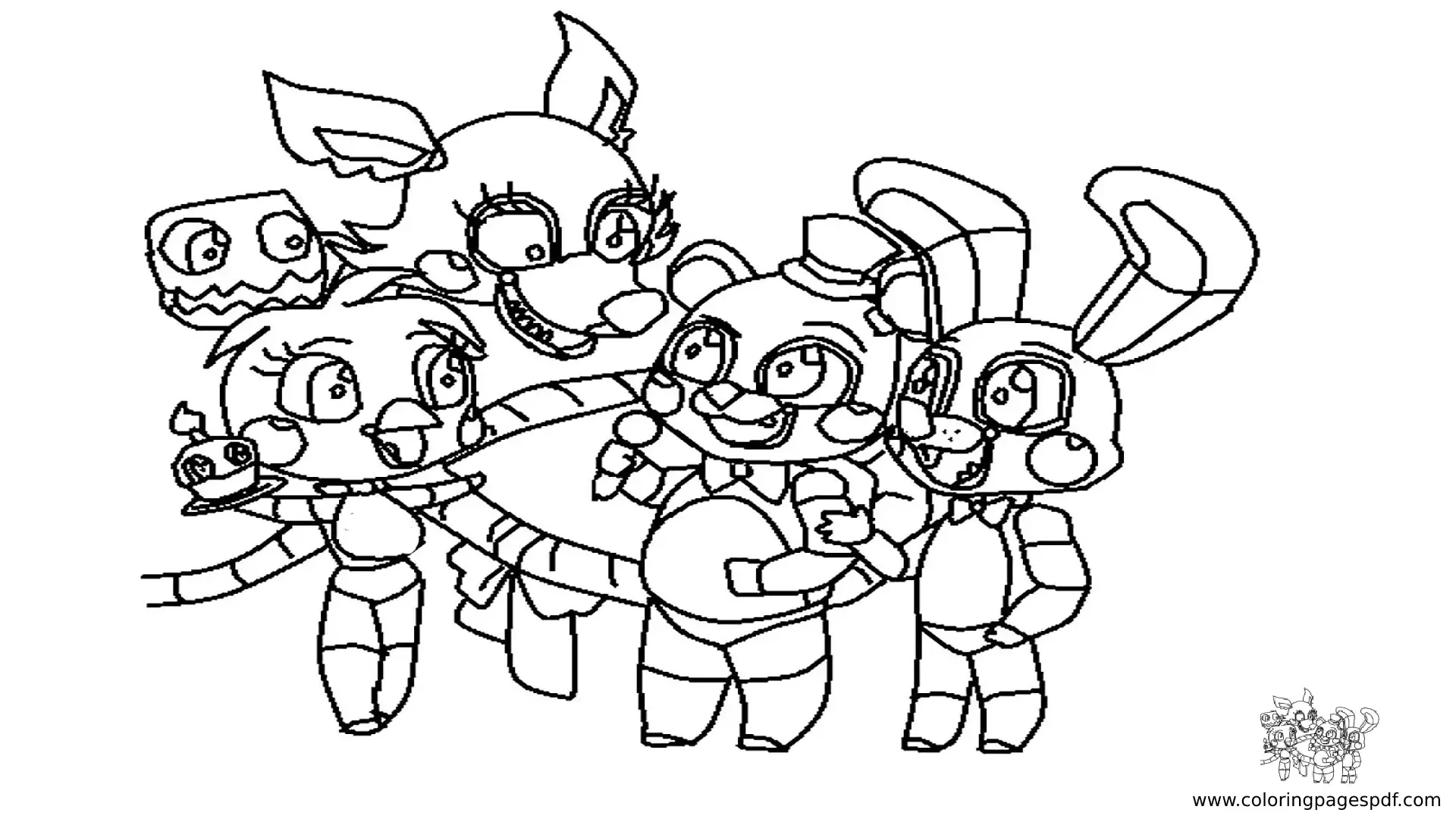 Coloring Pages Of FNAF Cute Characters