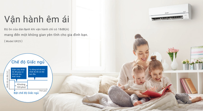 Điều hòa Mitsubishi Electric vận hành cực êm