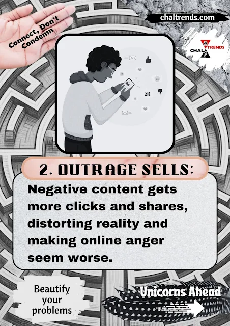 Illustration of a Person wondering negative post getting more attention