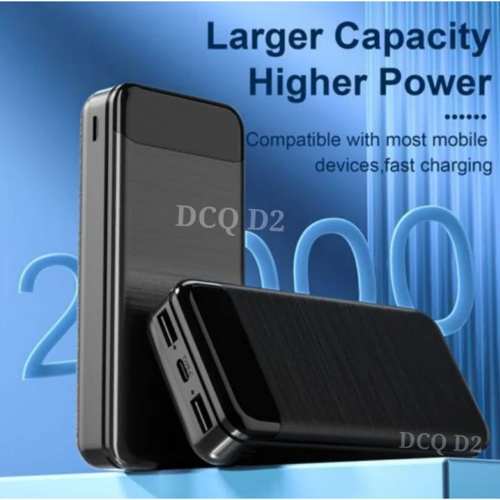 DCQ D2 20000mAh Power Bank with Flashlight, PowerIQ Charge, Dual-Output USB Posts with Charging Protections