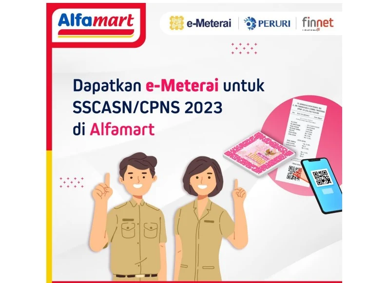 Finnet Gandeng Alfamart, Permudah CASN Mendapatkan Materai Elektronik