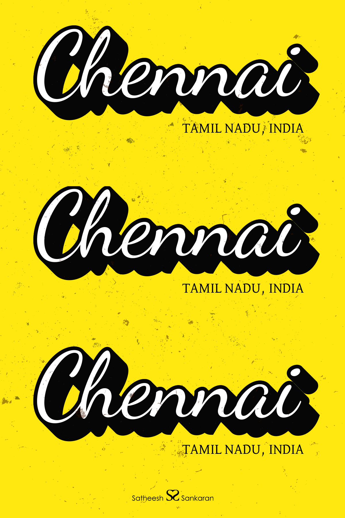 Chennai, Tamil Nadu in India - Typography Poster Design