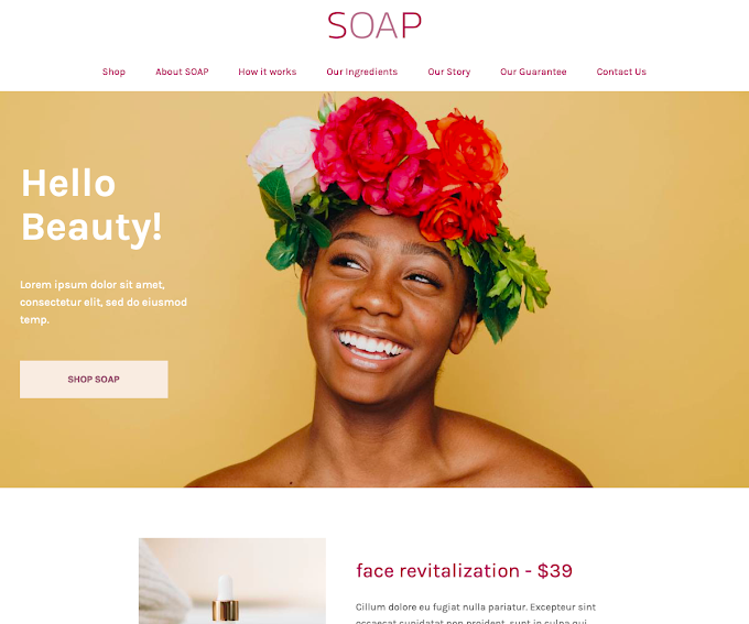 One Page SOAP Beauty Template