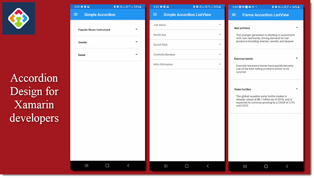 Accordion Design for xamarin developer
