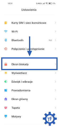 Ustawienia w telefonie Xiaomi