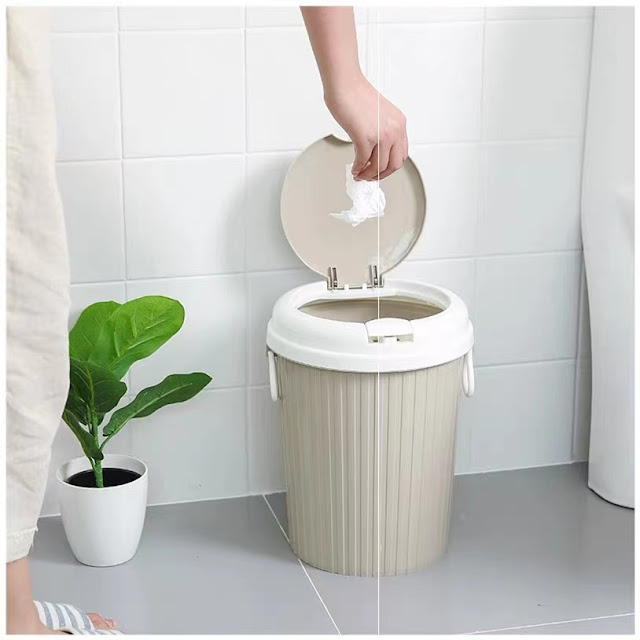 Portable Trash Can with Swing Lid