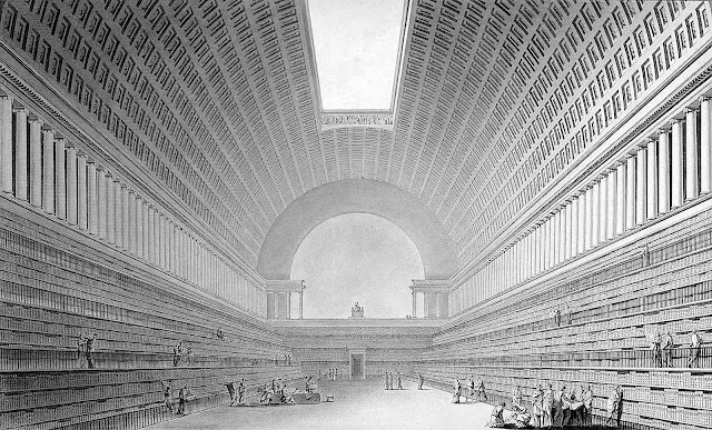 Etienne Louis Boullée, a giant library hall