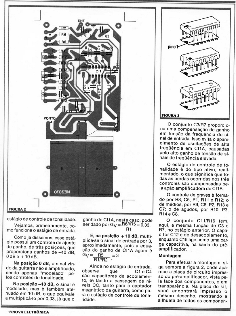 NOVA ELETRÔNICA n.19 - 09/1978 PRÉ-AMPLIFICADOR GUITARRA