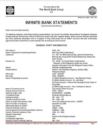 INFINITE BANK STATEMENTS