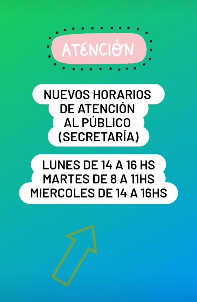 Horarios de atención de SECRETARÍA