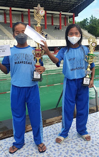 Siswi SMPN 52 Meraih Juara Dua Dan Tiga Lomba Renang Antar Pelajar Se Kota Makassar