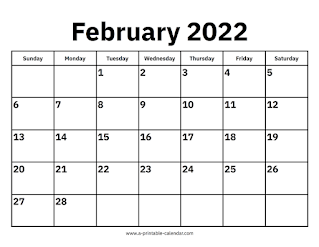 Free Printable Calendar February 2022