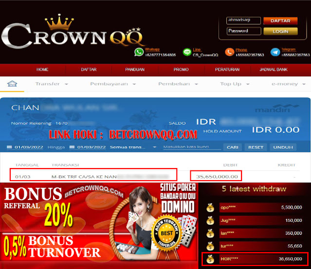 CrownQQ Agen DominoQQ BandarQ dan Domino99 Online Terbesar