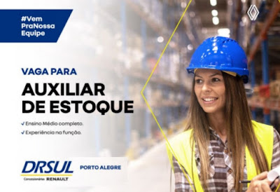 DRSUL Renault Porto Alegre contrata Auxiliar de Estoque