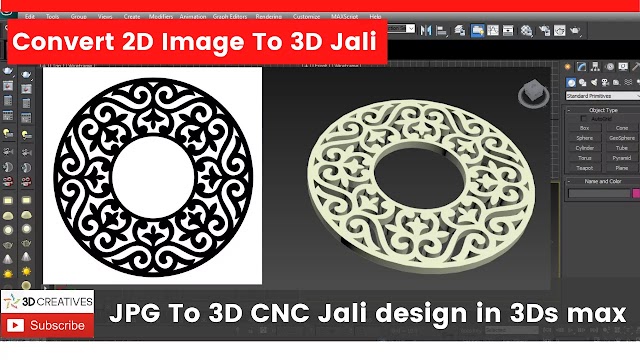 Convert 2D image to 3D Jali - 3Ds Max Tricks