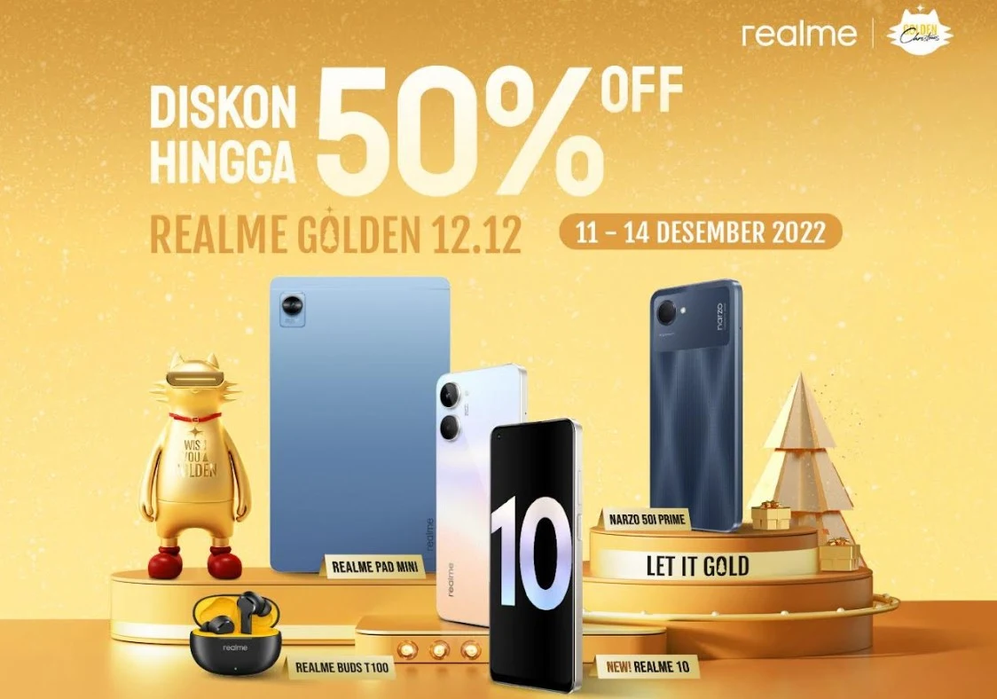 Promo Realme Golden 12.12 Digelar, Tawarkan Diskon Hingga 50%