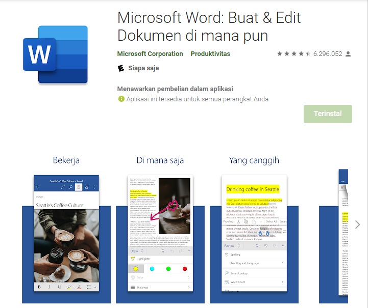 Cara Membuat Dokumen Baru di Microsoft Word Hp