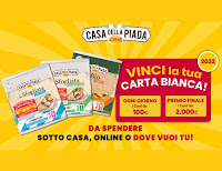 Concorso Casa della Piada CRM "Vinci la tua carta bianca 2022" : vinci 331 card da 100€ e 1 da 2.000€