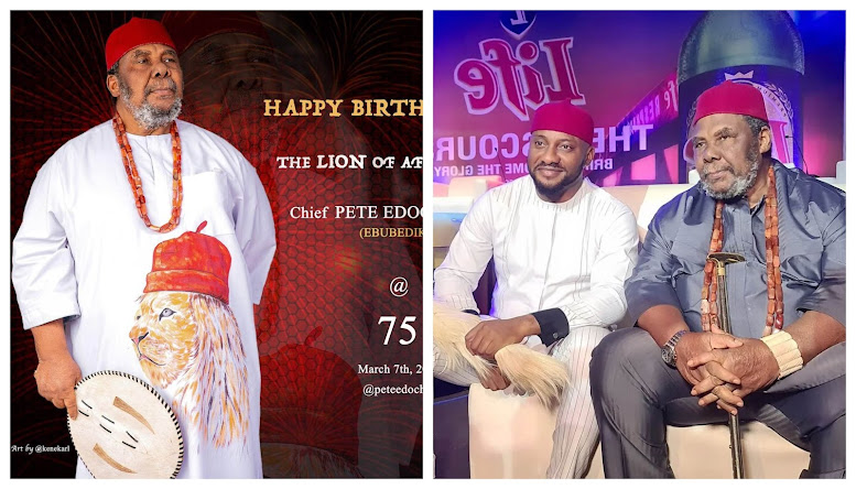 I couldn't have asked for a better father- Yul edochie praises his father as he turns 75 today (Photos)