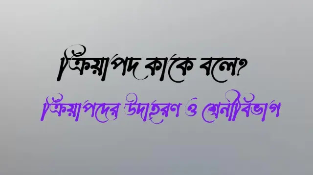 ক্রিয়াপদ কাকে বলে? ক্রিয়াপদের উদাহরণ ও শ্রেনীবিভাগ