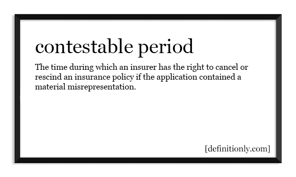 What is the Definition of Contestable Period?