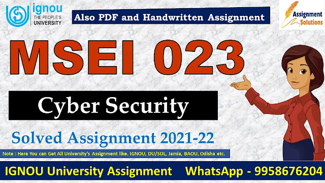 MSEI 023 Solved Assignment 2021-22