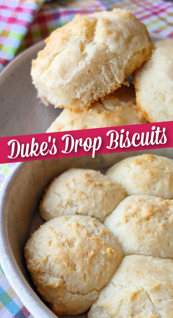 Duke’s Drop Biscuits! An incredibly easy stir-and-go recipe for homemade biscuits using mayo for super tender, velvety biscuits you’ll have in the oven in minutes!