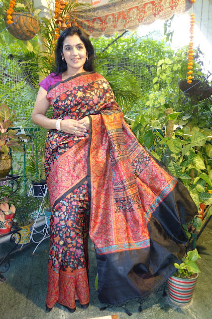 Digital print silk cotton Kani sarees.