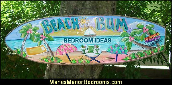 SURFBOARD WALL ART - beach bedroom wall decor - beach bedroom decorating ideas - surfing bedroom decor