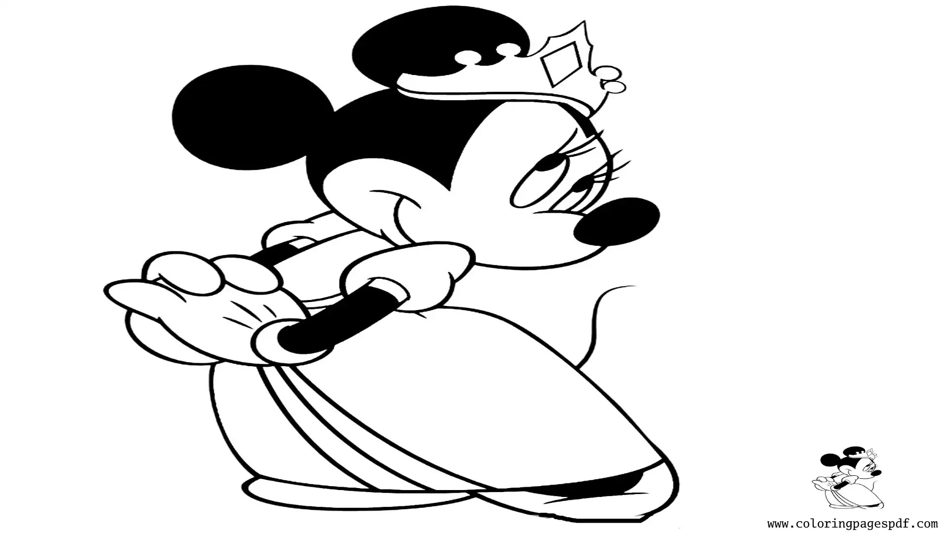 Coloring Pages Of A Queen Minnie Mouse