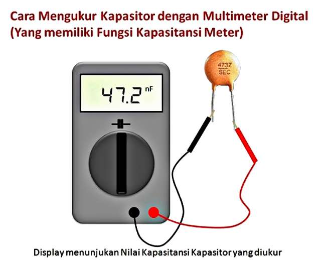 cara mengukur kapasitor dengan multimeter digital