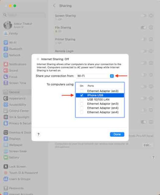شارك Mac Wi-Fi مع iPhone