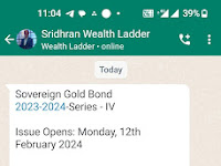 Sovereign Gold Bond 2023-2024-Series - IVI Opens: Monday, 12th February 2024