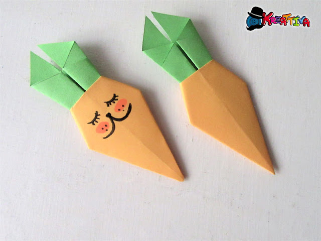 Carota origami per bambini di pasqua