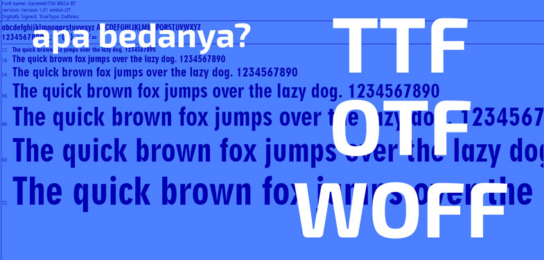 Perbedaan format font