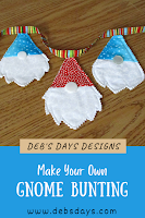 Fabric gnome bunting banner hanging garland