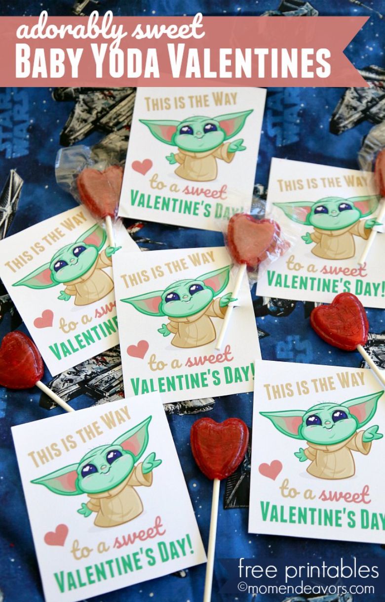 baby Yoda printable valentines for kids