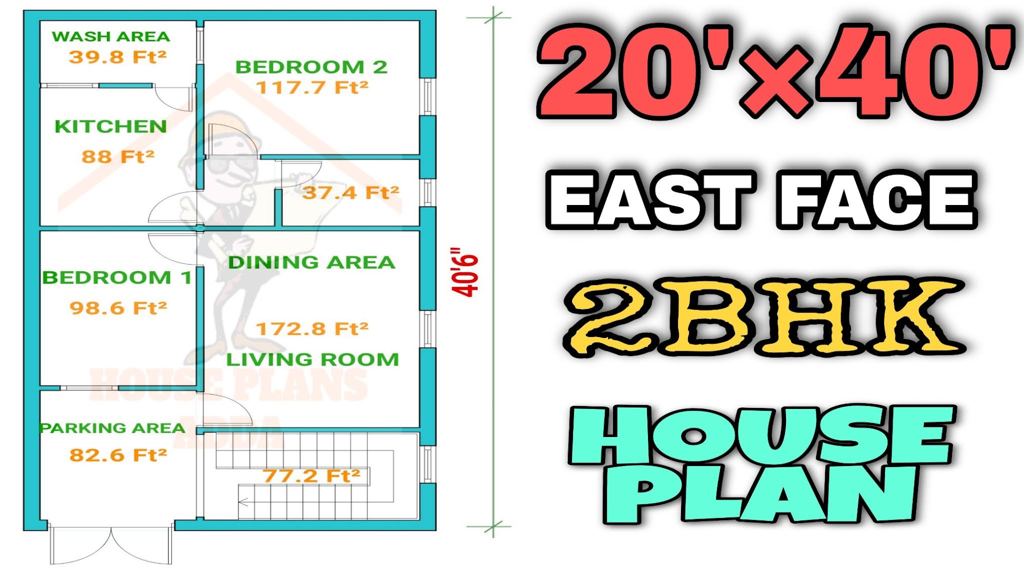 800 sqft house plan east face