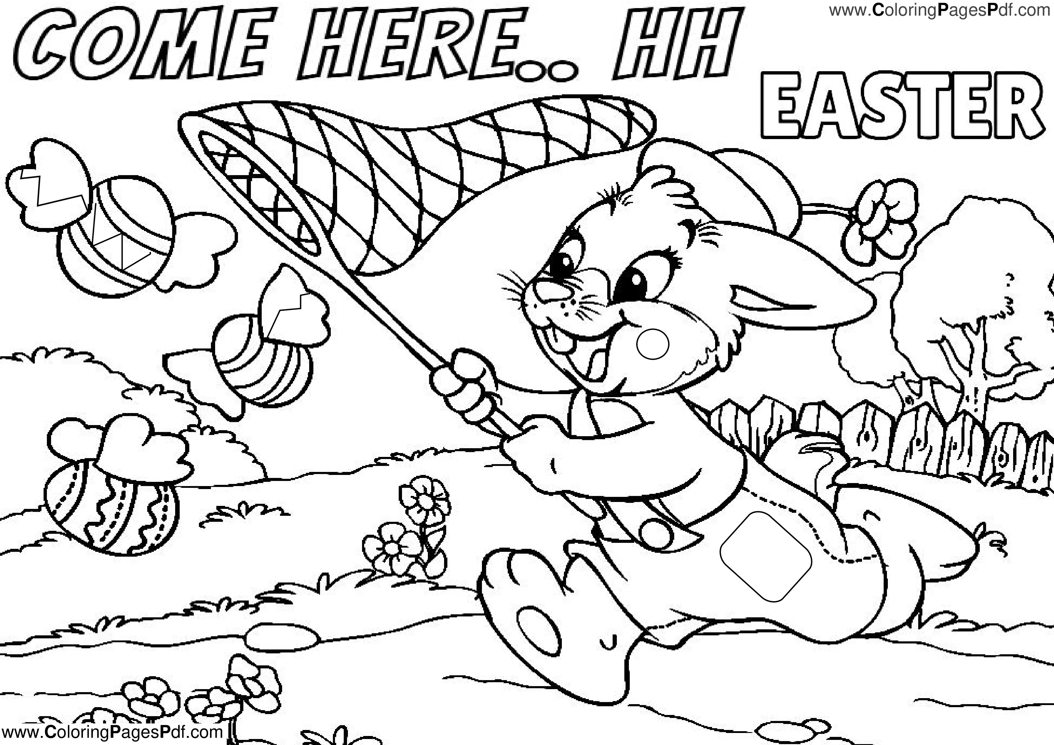 Easter bunny coloring pages for adults