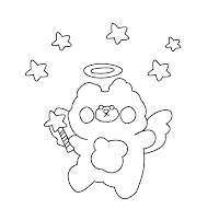 Cute Korean bear coloring page