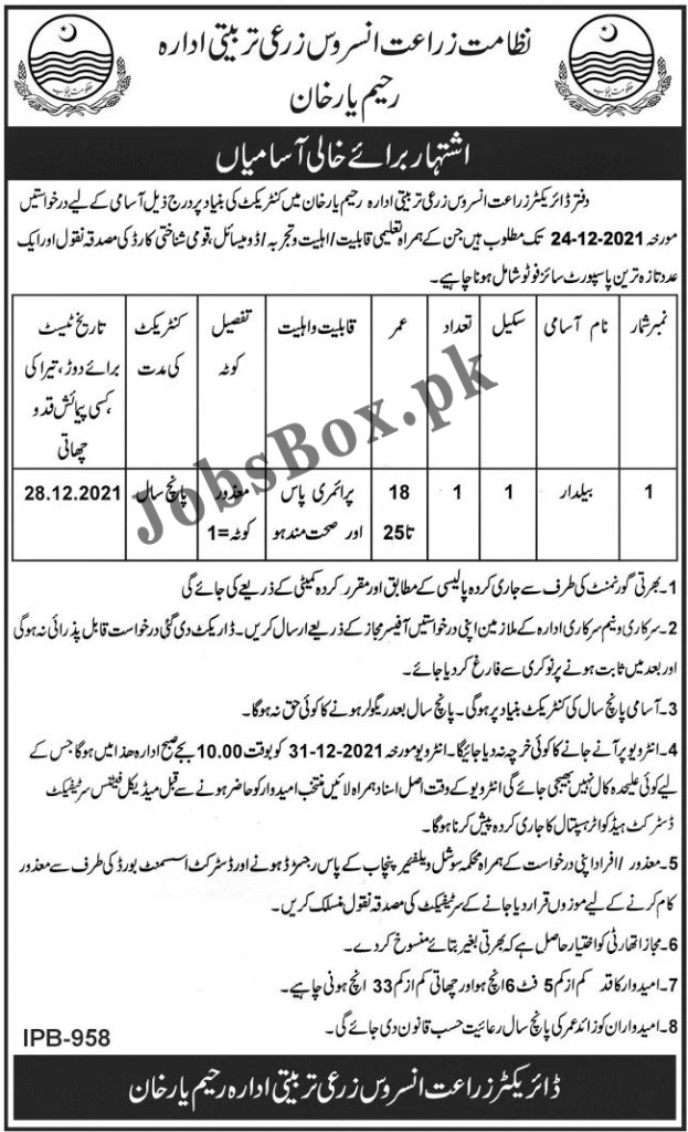 Agriculture Department Punjab Jobs 2021 All Advertisements