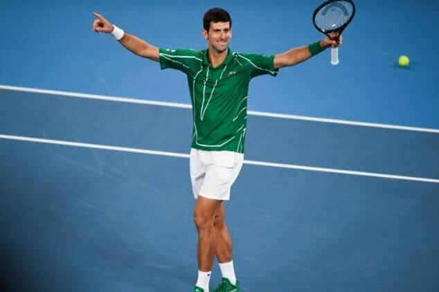 Novak Djokovic comemora ponto