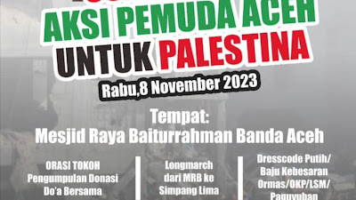 Rabu SAPA , Gelar Aksi Peduli Palestina  Ajak Masyarakat Aceh Bersatu Bela Palestina