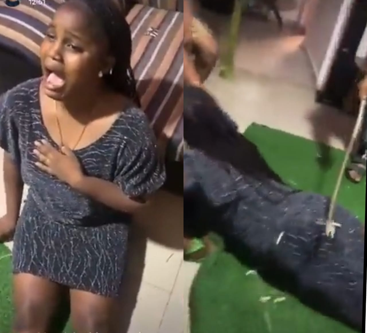 Boyfriend 'strips girlfriend nkd' and then flogs her in the presence of his friends for allegedly cheating on him in Kwara (video)