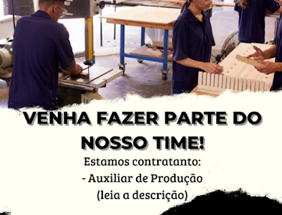 Vaga para Auxiliar de Produção (sem experiência) em Tramandaí ou Imbé