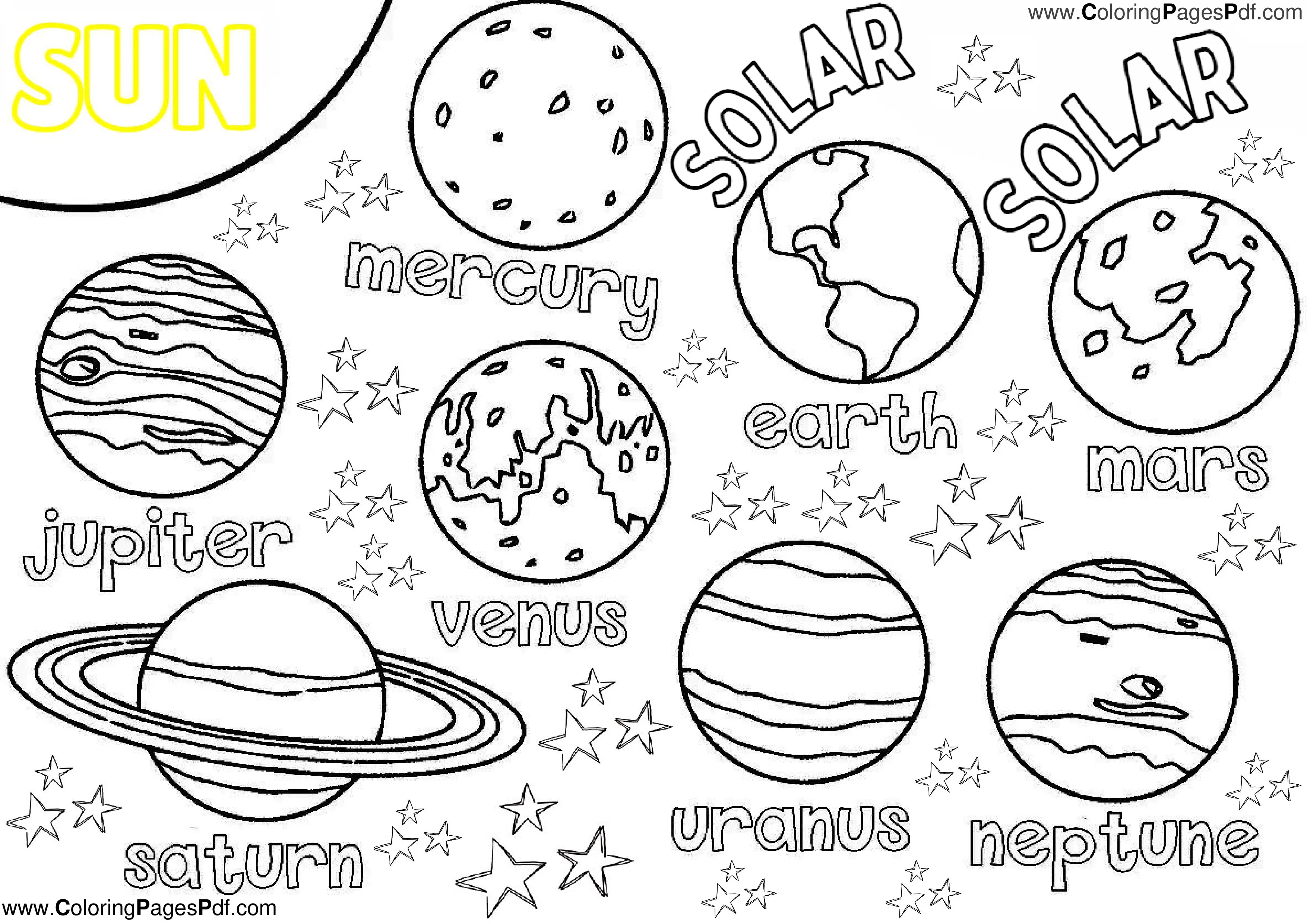 Best solar system coloring pages