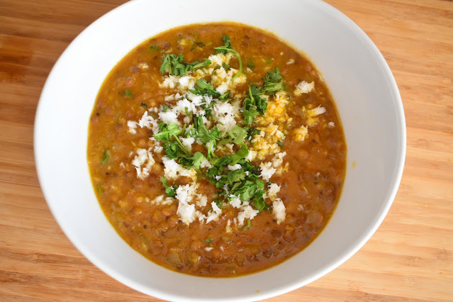 Spicy whole red lentils